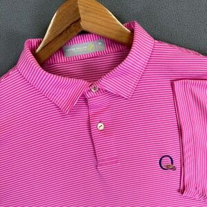 Peter Millar Polo Shirt Mens XL Pink Featherweight Quail Hollow Performance Golf